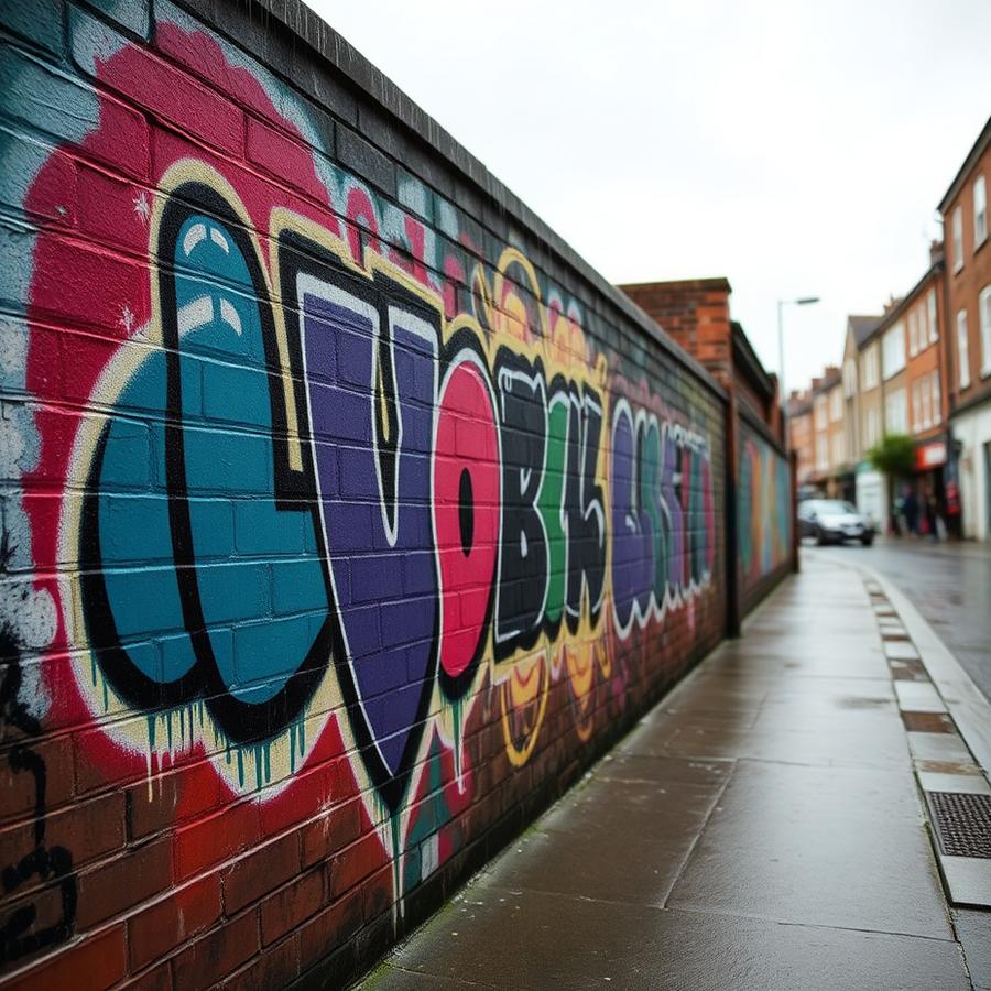 Graffiti mural on a Stokes Croft street